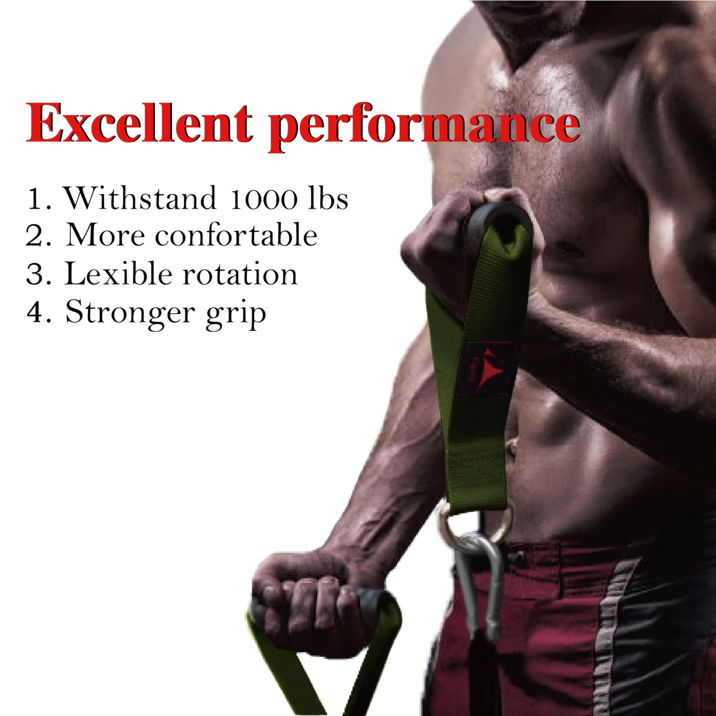 Vigoog Heavy Duty Gym Workout Handles Attachment for Cable Machine,Resistance Band,Pulley System Home Exercise Equipment, Comfortable and Stronger Grip