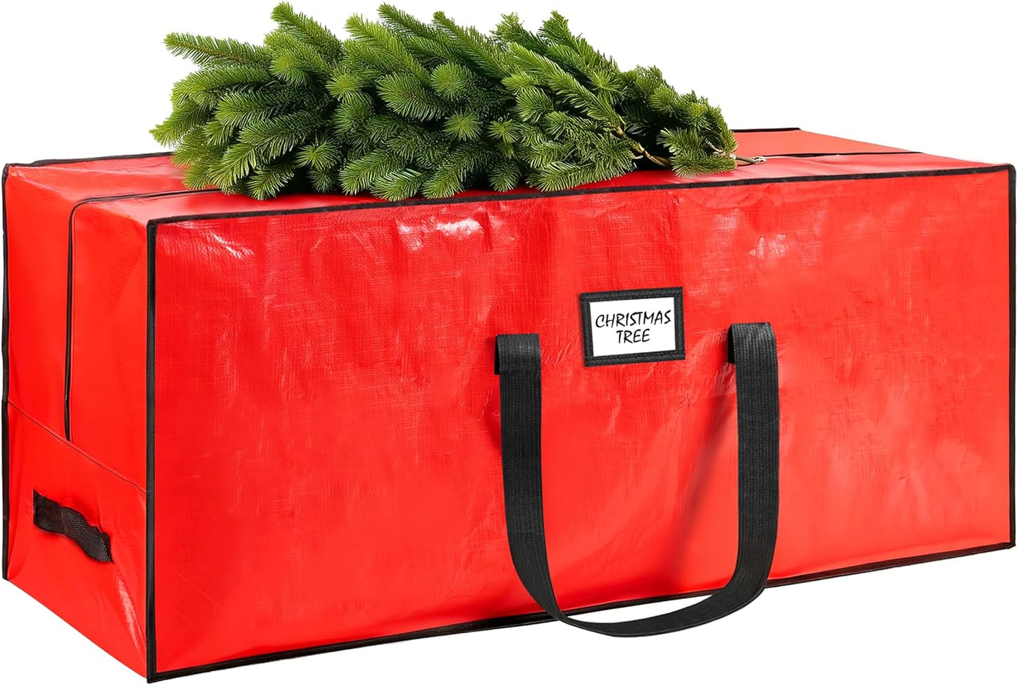 Skiennix 9 ft Christmas Tree Storage Bag - Waterproof, Durable Handles & Dual Zippers, Red