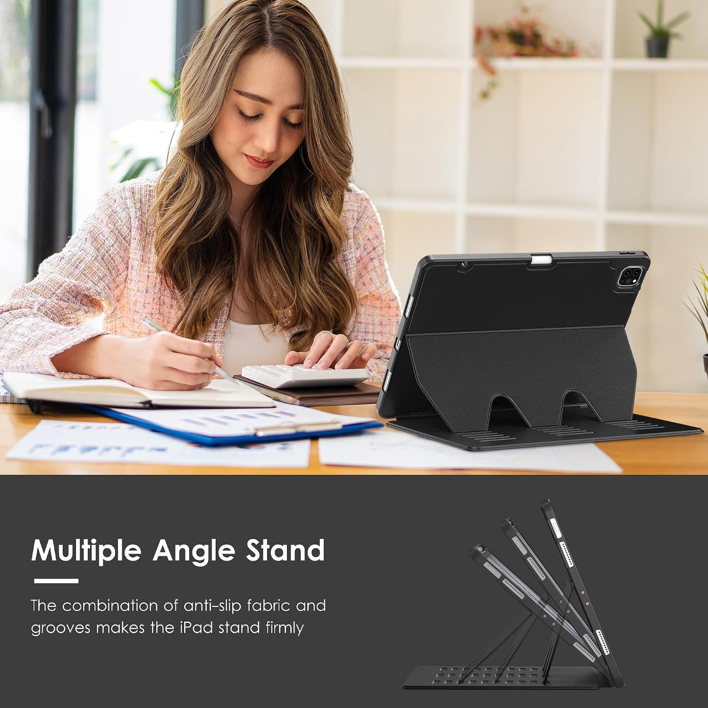VIKESI 13 inch (M4) 2026 (M3) 2025 (M2) 2024,Multiple Case for iPad Air / / Angles Magnetic Stand Cover,Shockproof Soft