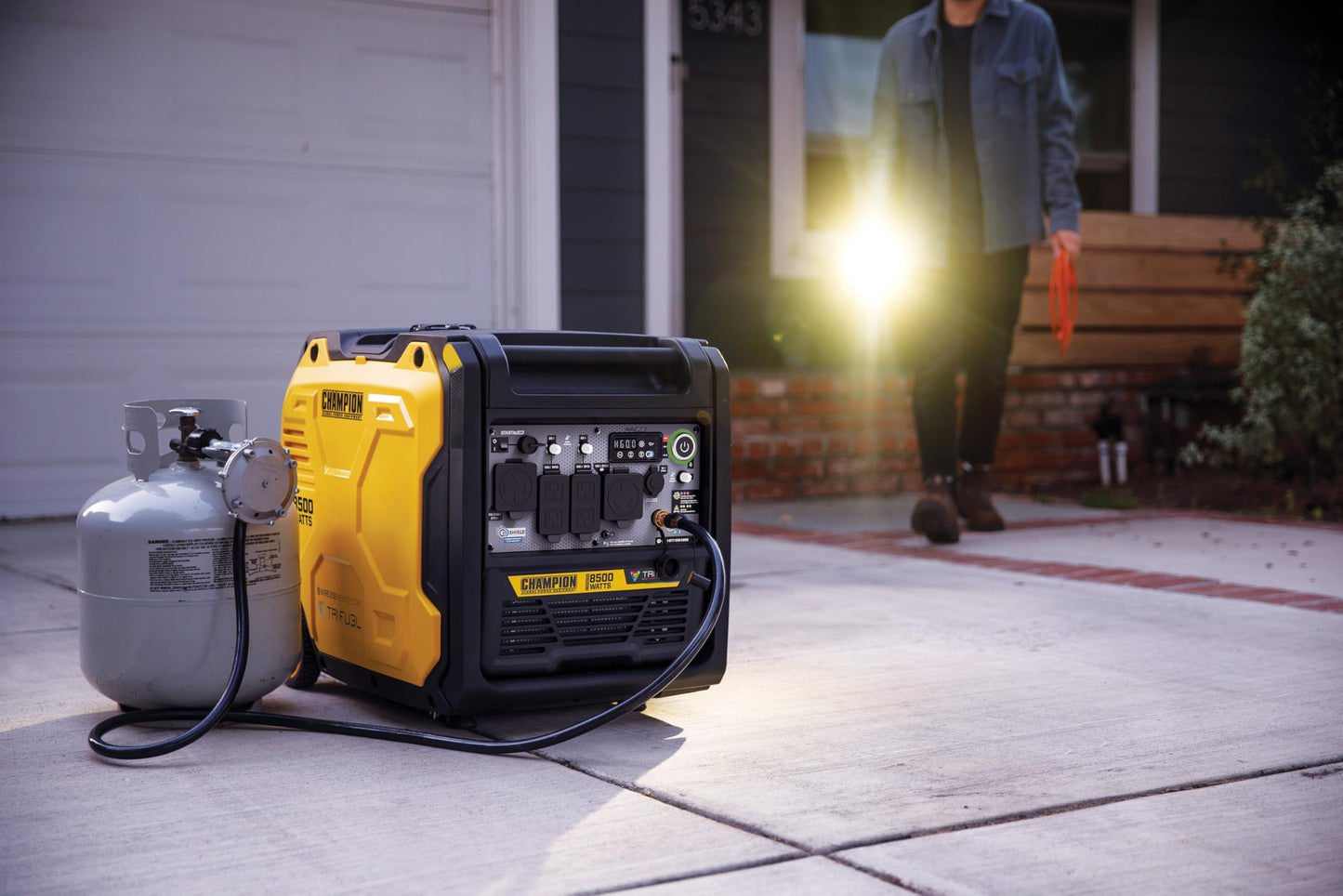 Champion Power Equipment 8500-Watt Wireless Remote Start Ultra Quiet Tri Fuel RV Ready Portable Inverter Generator with StartLINK, Free 3-Year Warranty