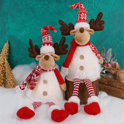 Juegoal Lighted Christmas Reindeers - 23 Inch Handmade Rudolph Elk Figurines | Battery Operated Holiday Decor