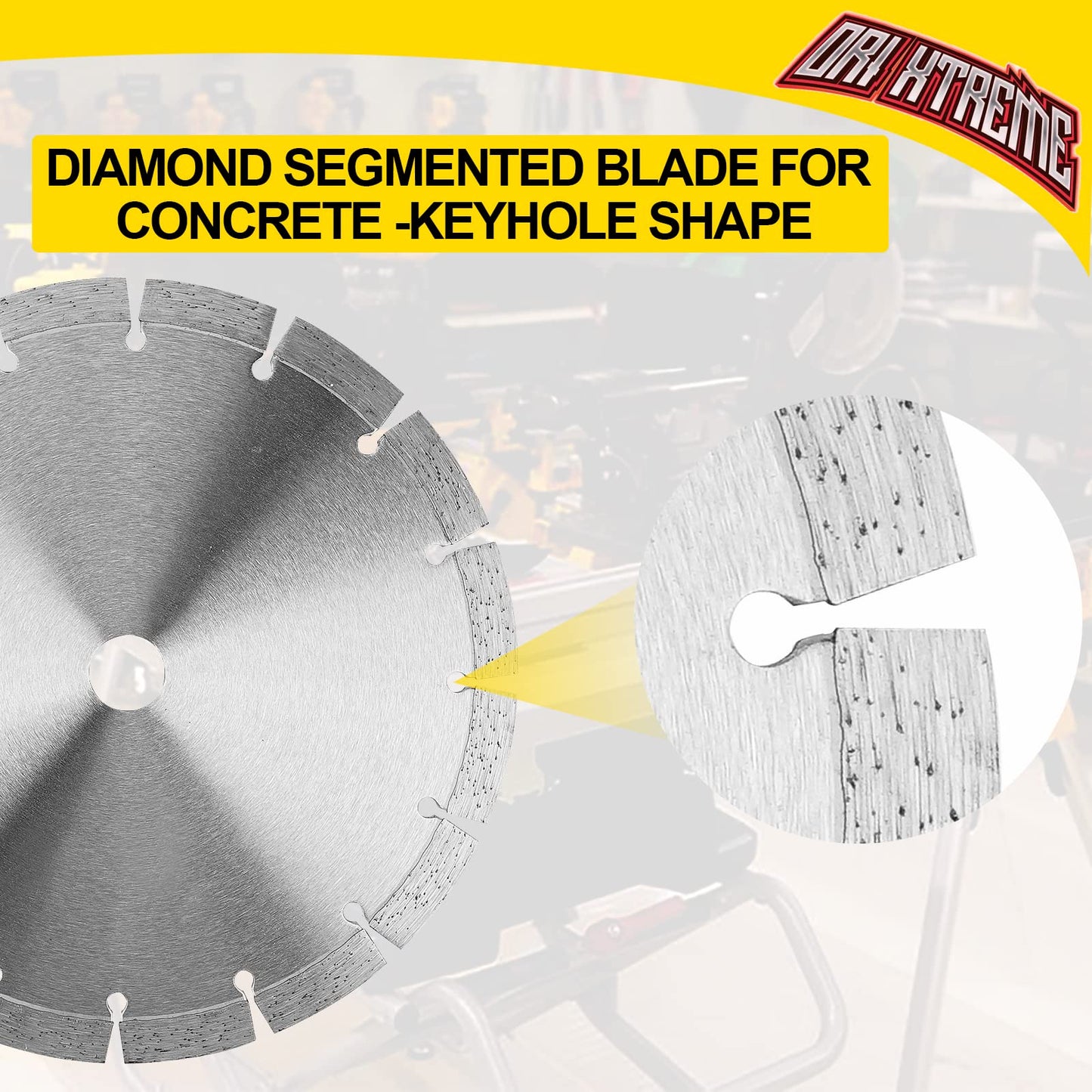 ORIXTREME 10 Inch Diamond Saw Blade, Segmented General Purpose Blade Dry/Wet Cutting Concrete, Masonry, Brick, Block,7/8"-5/8” Arbor