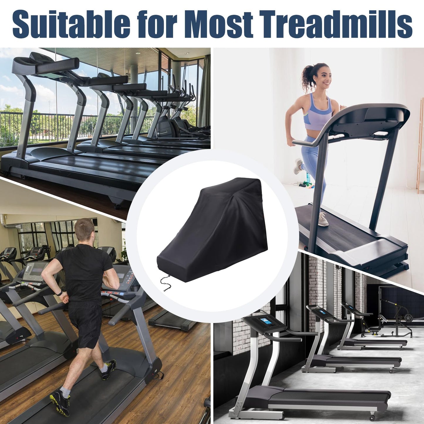 HOMEE Treadmill Cover Waterproof Outdoor 78" x 37"x 59", Heavy-Duty Fitness Equipment Protection Cover, Protects Treadmills from Dust, Moisture, Scratches for Home Gym, Fits Most Treadmill