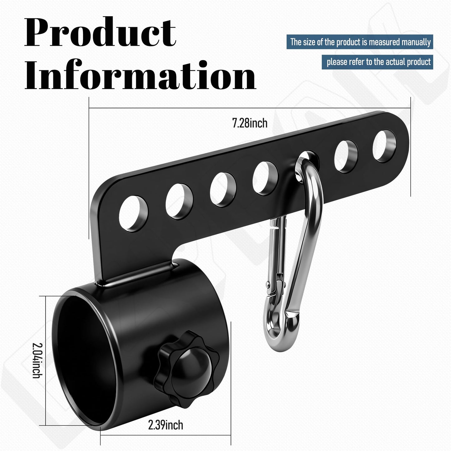 Belt Squat Bar Machine Attachment for 2 inch Olympic Barbell Bar, Black, 500 lbs Withstands, Attachments for Home Gym Workout