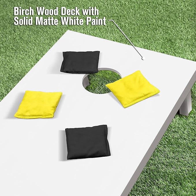GoSports 4 ft x 2 ft Regulation Size Wooden Cornhole Boards Set - Includes Carrying Case and Over 100 Optional Bean Bag Colors