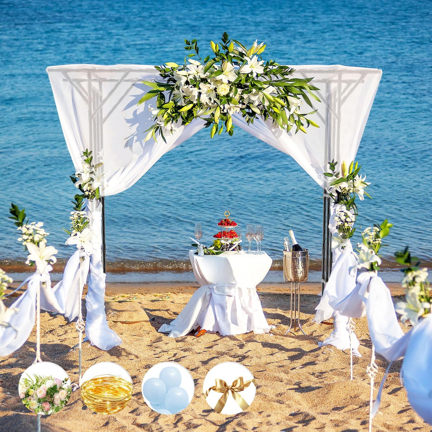Trellume Garden Arch Trellis - 106.3" L×106.3" H Extra Large Flat Top Arbor Trellis with Coated Steel Pipe, Trellis for Climbing Plants Outdoor, Heavy Duty Abor Archway for Wedding Decor(25MM Pipe)