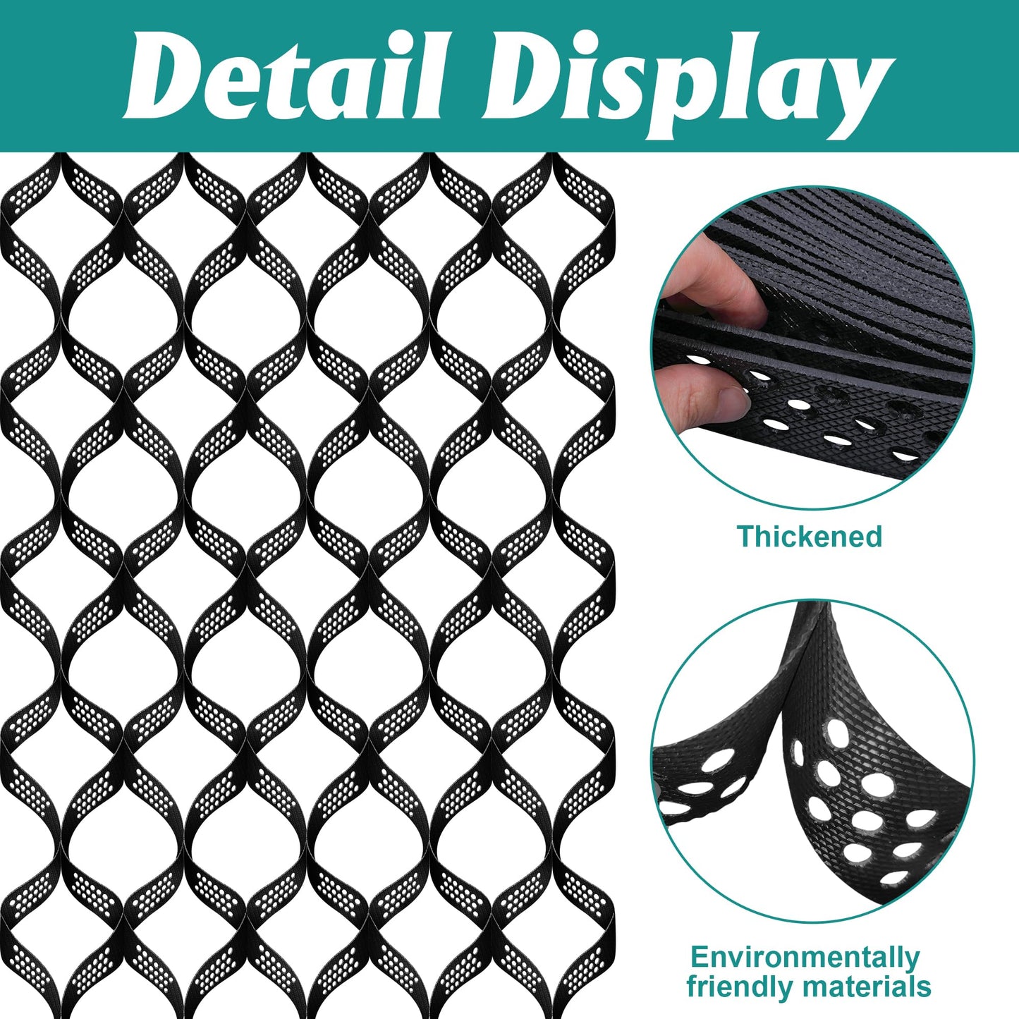 16.4 x 9.8 Ft 160 Sq ft Gravel Ground Grid, 2 Inch Depth Geo Grid Driveway Stabilization Grids, Gravel Geocell Retainer Grid for Garden Landscaping Parking Lots Driveways Slopes
