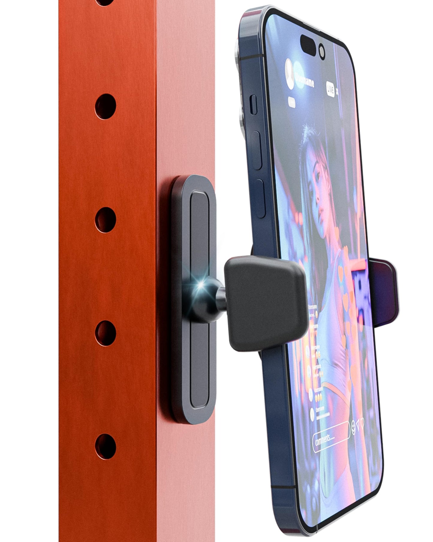 BLAUBECK Magnetic Phone Holder for Gym – Essential Gym Rats Stuff – Magnetic Tripod for iPhone and Magnet Phone Mount– Home Workout Accessories and Gear