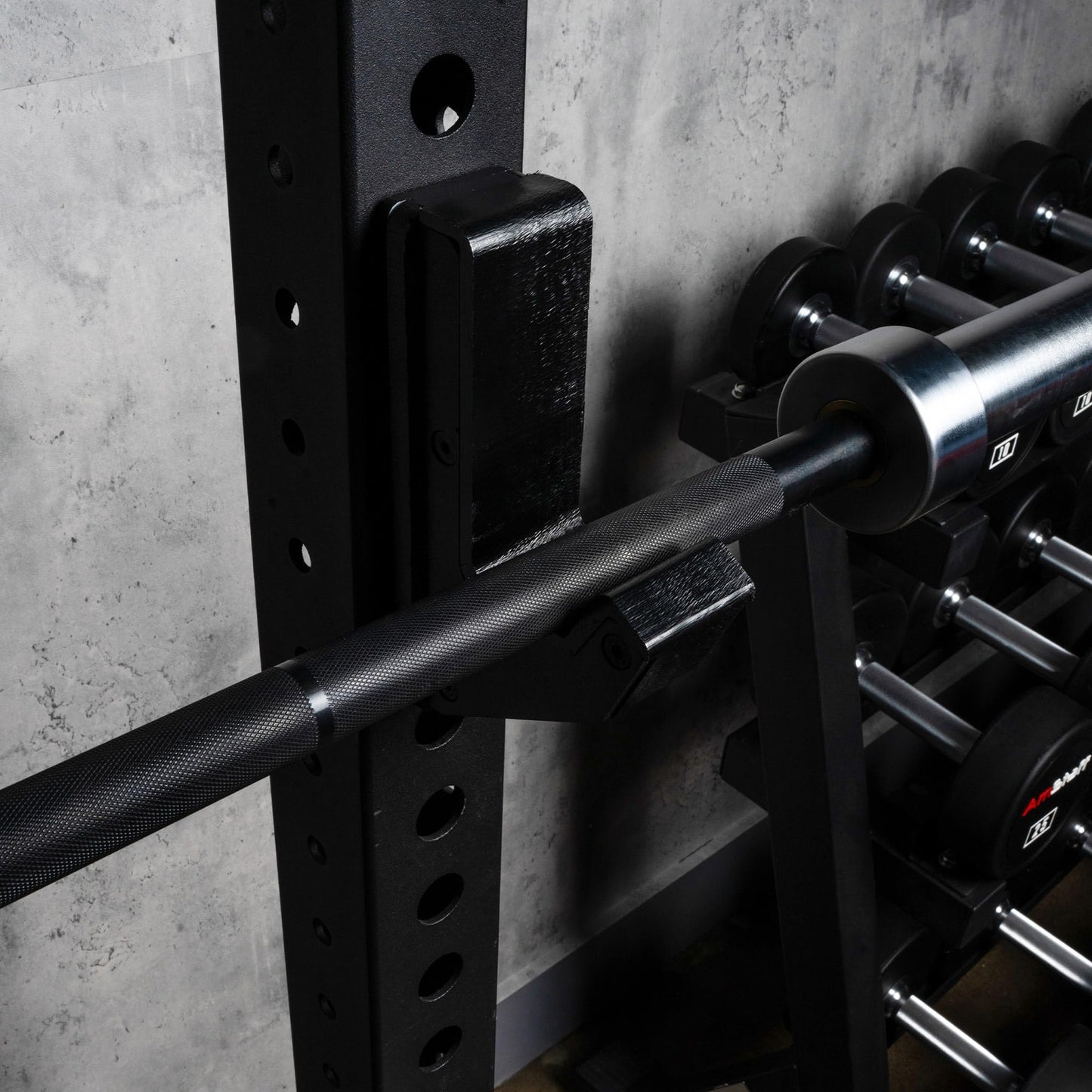 AmStaff Fitness J-Hooks Power Rack for 3" x 3" Tube Squat Rack Attachment, J Cups Barbell Holder for Power Cage, Heavy Duty 1000 LB Capacity, (Set of 2)