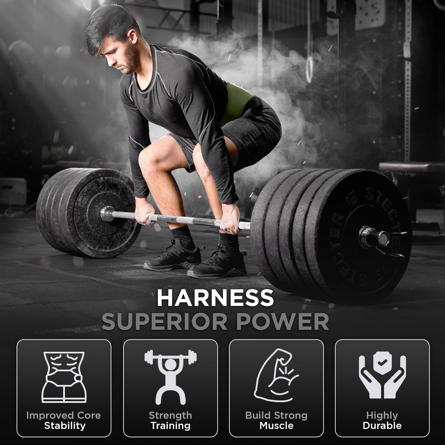 WYOX Weight Lifting Belt for Gym Fitness – Cowhide Leather, 4” Padded Lumbar Back Support lifting Belt, 8 Adjustable Holes, Ideal for Powerlifting, Bodybuilding, Deadlift, Squat & Strength Training