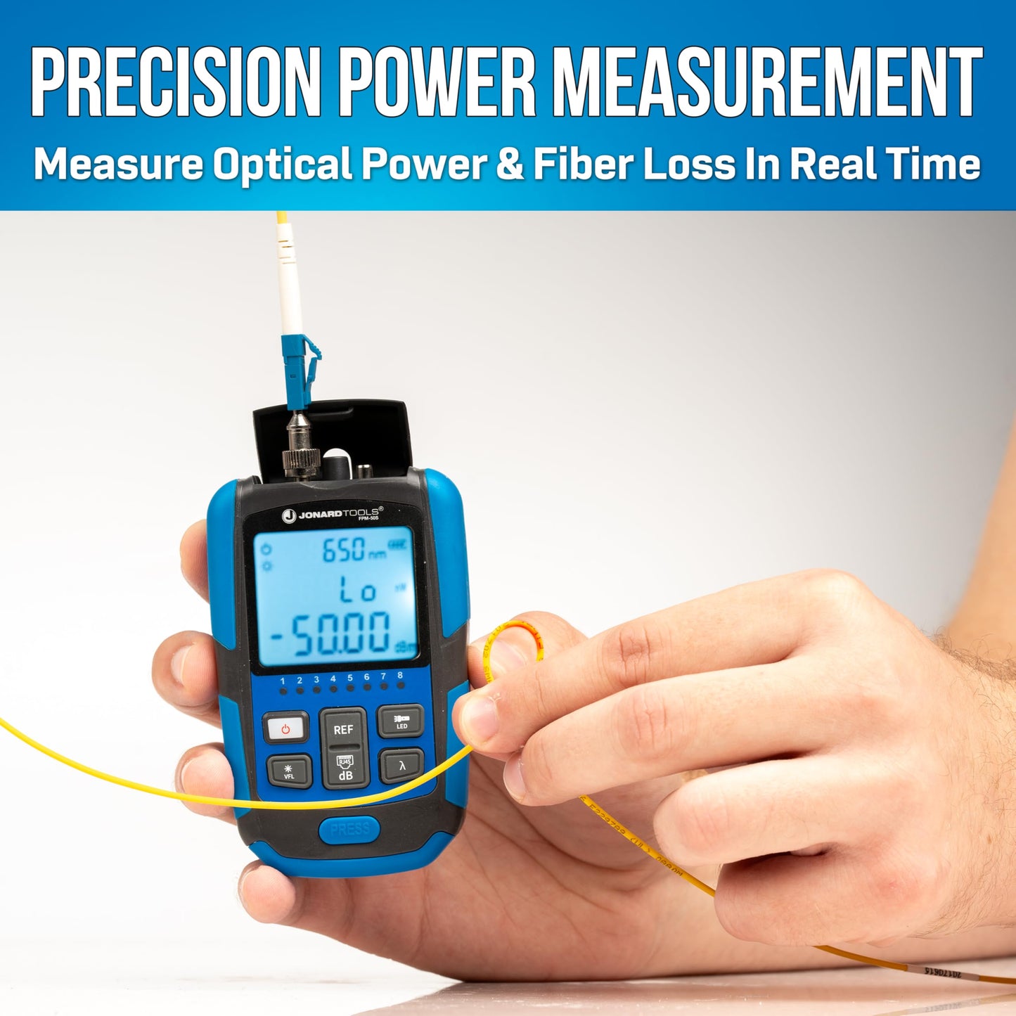 Jonard Tools FPL-5050S Mini Fiber Optic Power Meter & Light Source Kit, Single Mode 1310/1550nm, Optical Loss Tester, Built-in VFL, RJ45 Cable Tester