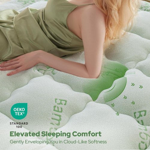BEDLORE Twin Mattress Topper - Soft Bamboo Viscose Pillow Top for Back Pain Relief | Fits 6"-15" Mattresses