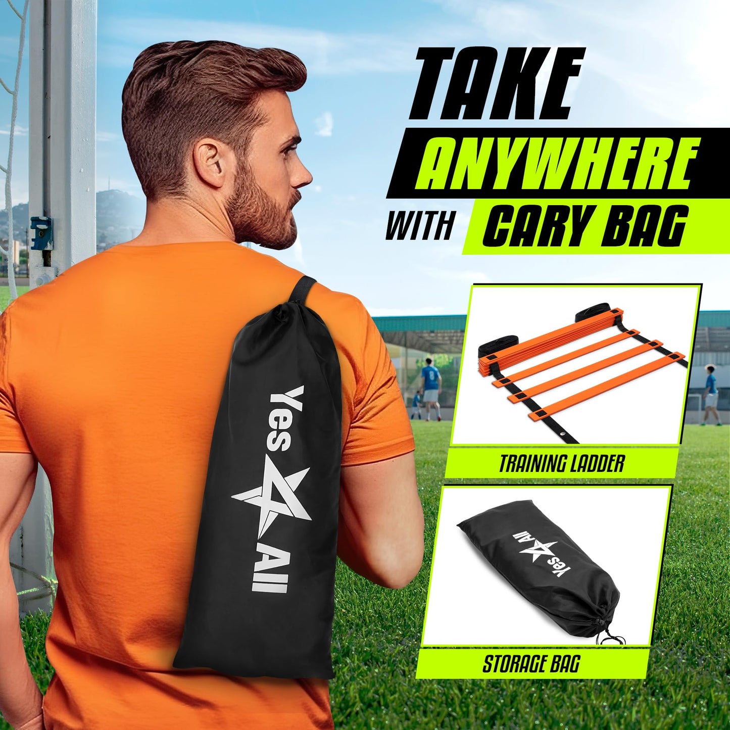 YES4ALL Agility Ladder - 8 rungs - Orange