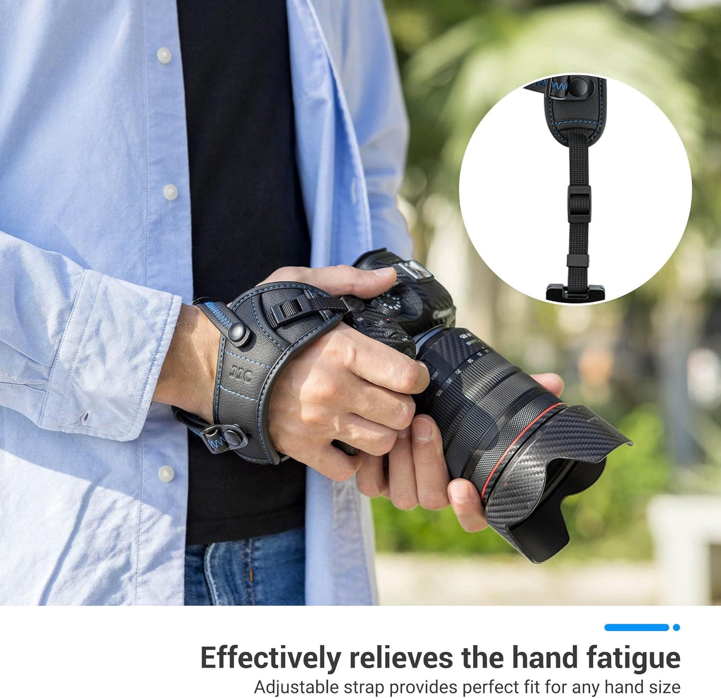 JJC Deluxe Microfiber Camera Hand Strap, Secure Padded Camera Holder Wrist Strap for Canon Nikon Sony Fujifilm Olympus