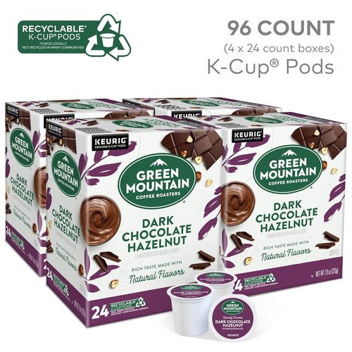 Green Mountain Coffee Roasters Dark Chocolate Hazelnut Coffee - 96 Keurig Single Serve K-Cup Pods