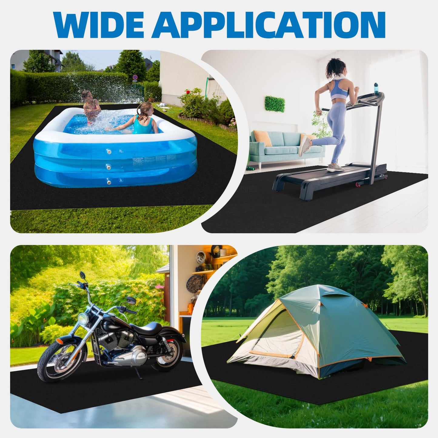 Vaniture 6 x 4 FT Outdoor Storage Shed Mat, Shed Flooring Mat with Waterproof PE Backing, Non-Slip, Dustproof Outdoor Floor Mat for Shed, Carport, Garden (Black)