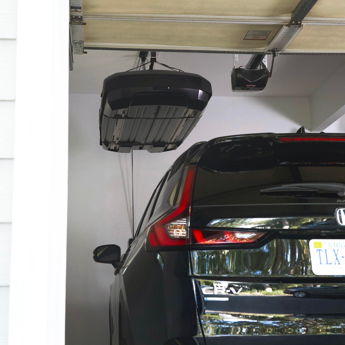 Teal Triangle Heavy Duty Elite Cargo Box Hoist, Easy-Lift Garage Pulley System, Holds 150 lbs, Fits 8-Foot Ceilings, Patented No-Slip Strap, No Setup Required
