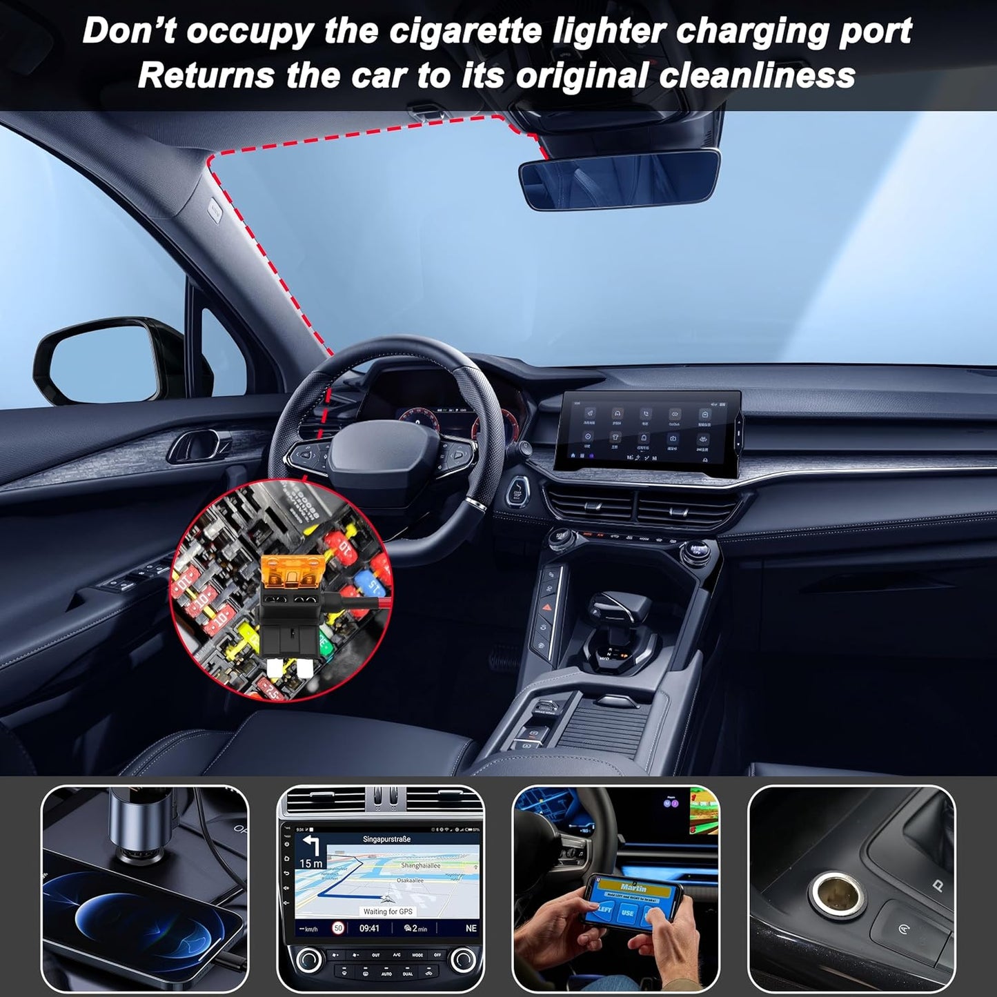 12V-24V 5V 3A 11.5ft MEIRIYFA Dash Cam Acc Hardwire Kit Micro USB Hard Wire Kit Fuse to DC Dashboard Car Camera Charger