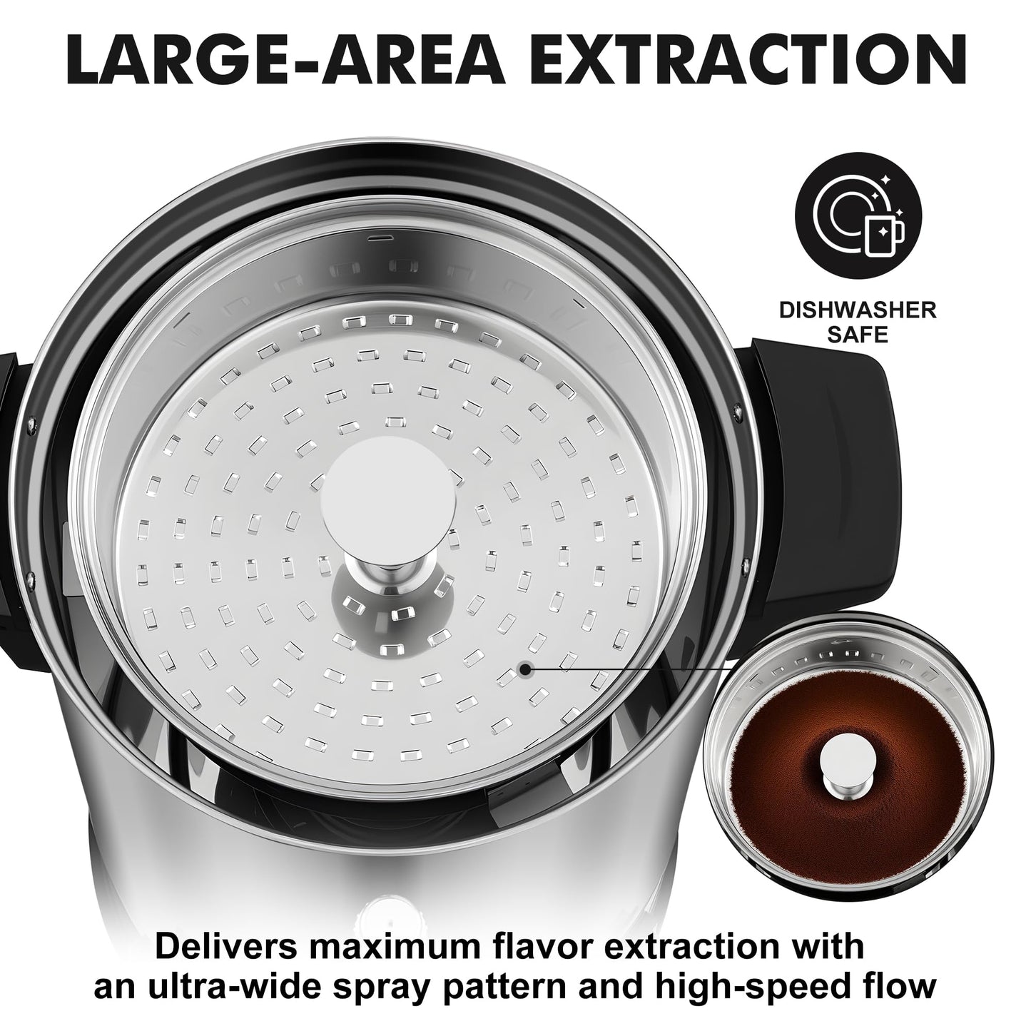 Rigstne Commercial Coffee Urn 50 Cup - Large Coffee Maker Machine, Hot Beverage Coffee Percolator Dispenser With Double Wall Stainless Steel, Water Urn for Event, Quick Brew, Temperature Control(8L)