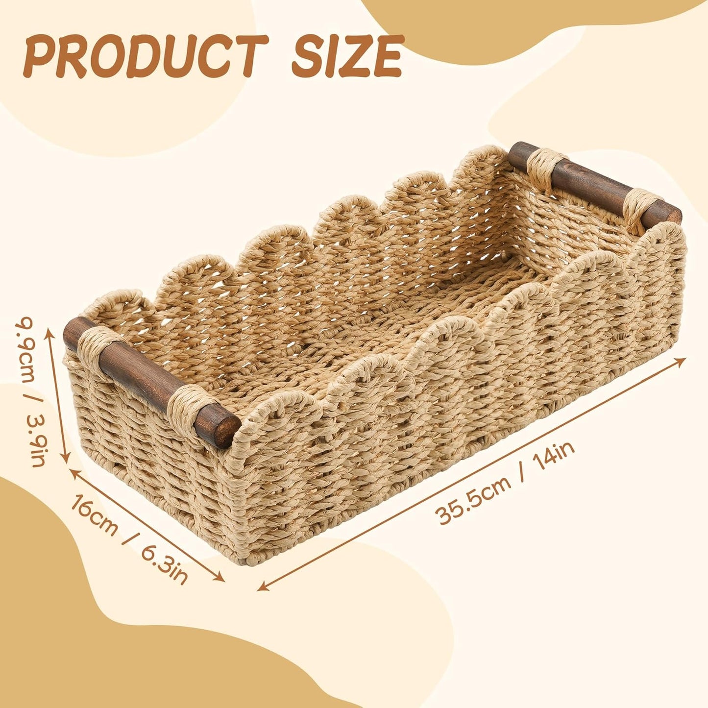 Regine Switzerland Toilet Paper Storage Basket - Stylish Wicker Organizer for Bathroom & Kitchen - Beige