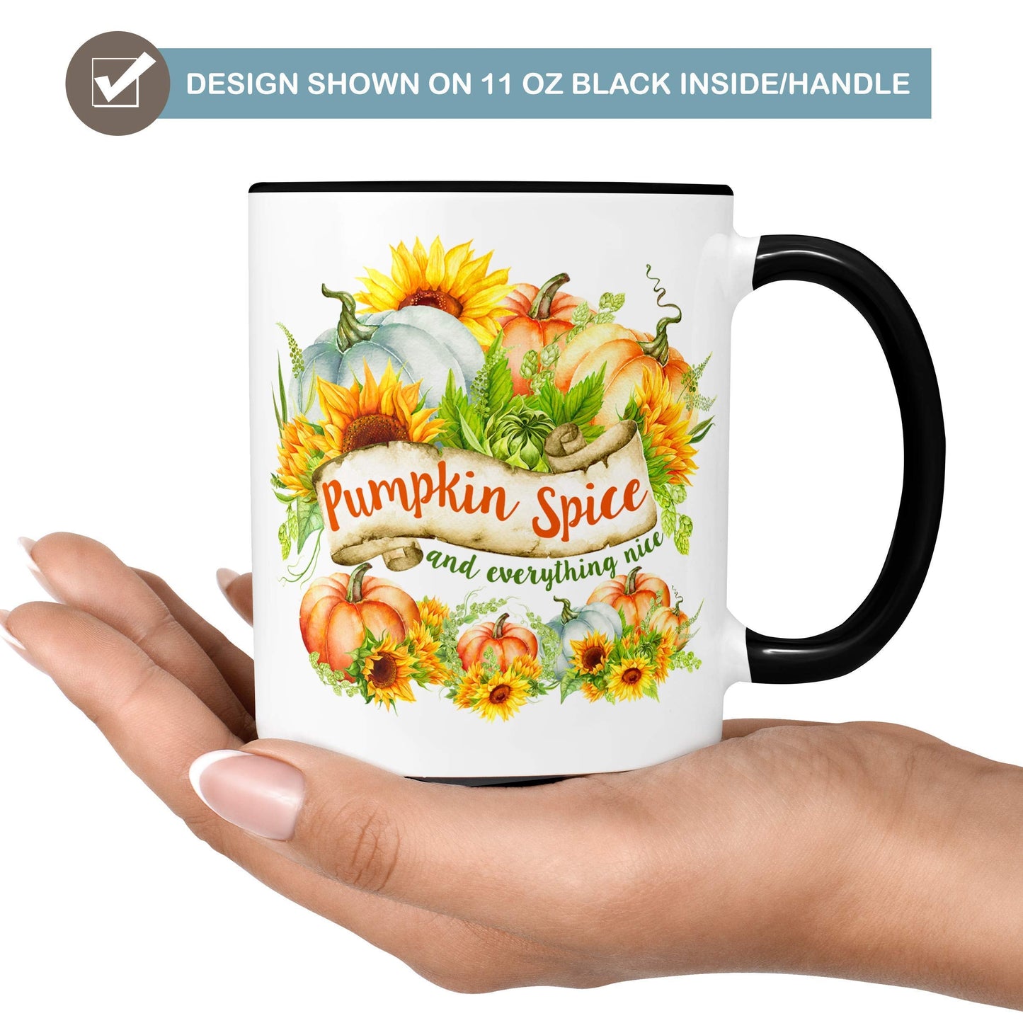 Pumpkin Spice and Everything Nice Ceramic Coffee Mug, 11 or 15 oz