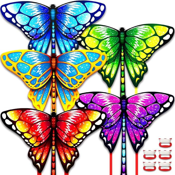 Kite for Kids Ages 3-5 4-8 & Adults, Flying Toys| Beach Toys| Outdoor Toys, Easy to Fly Butterfly Kites with Handle and 328FT Kite String, Large Kites for Boys Girls Birthday Gifts Party Favor Games