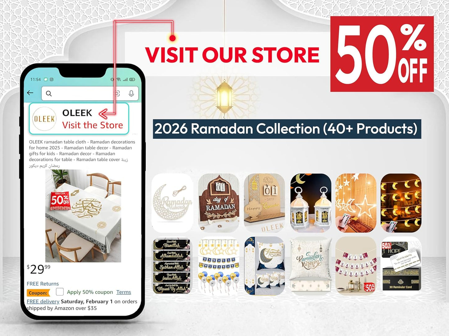 OLEEK Ramadan Lights - 20 ft Decorative LED String Lights for Home | Perfect Ramadan Gifts for Kids