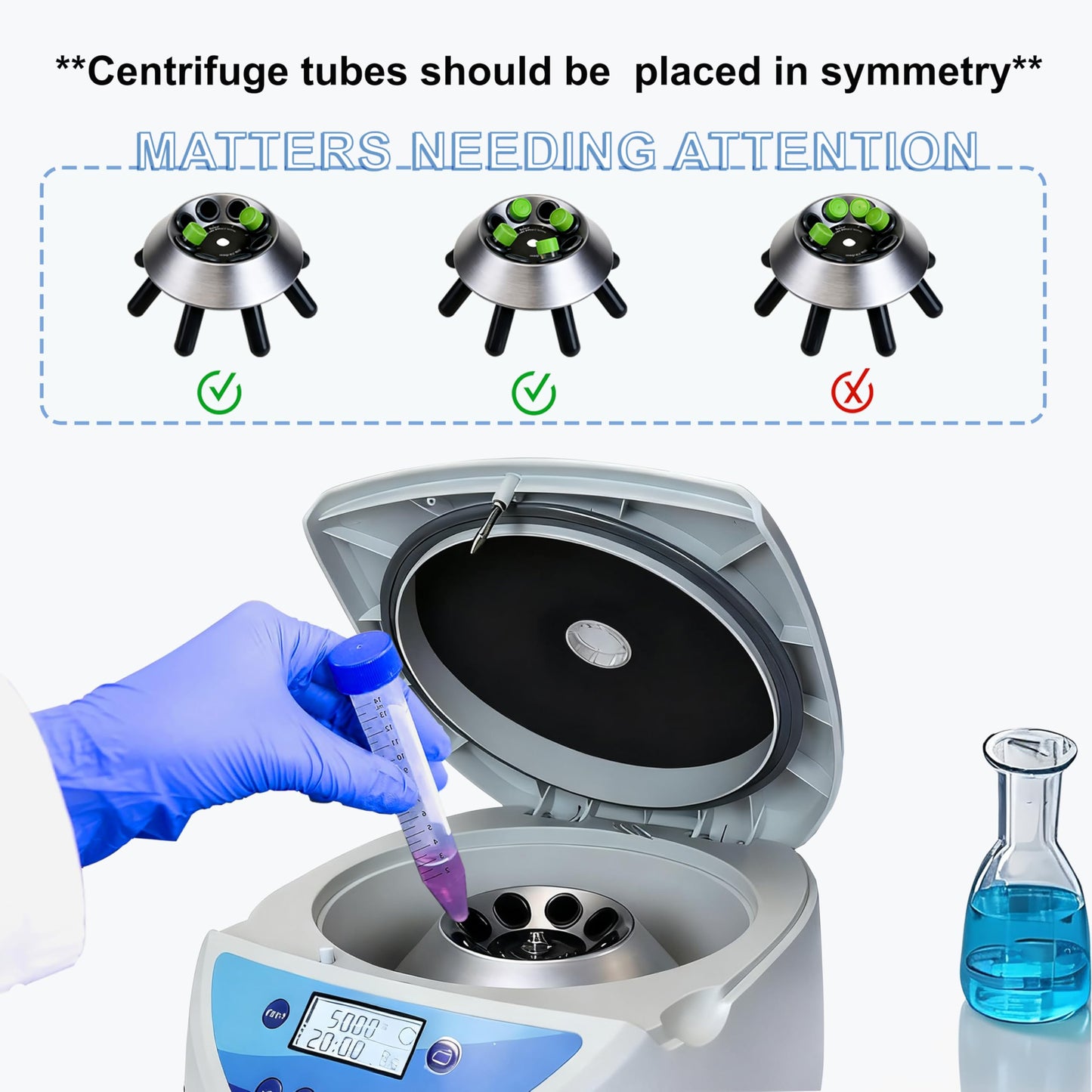 Jackson Global JS-TC-SPINPLUS-8 Digital Bench-top Centrifuge | 500-5000rpm (Max. 3074xg) | LCD Display | Includes 15ML X 8 Rotor