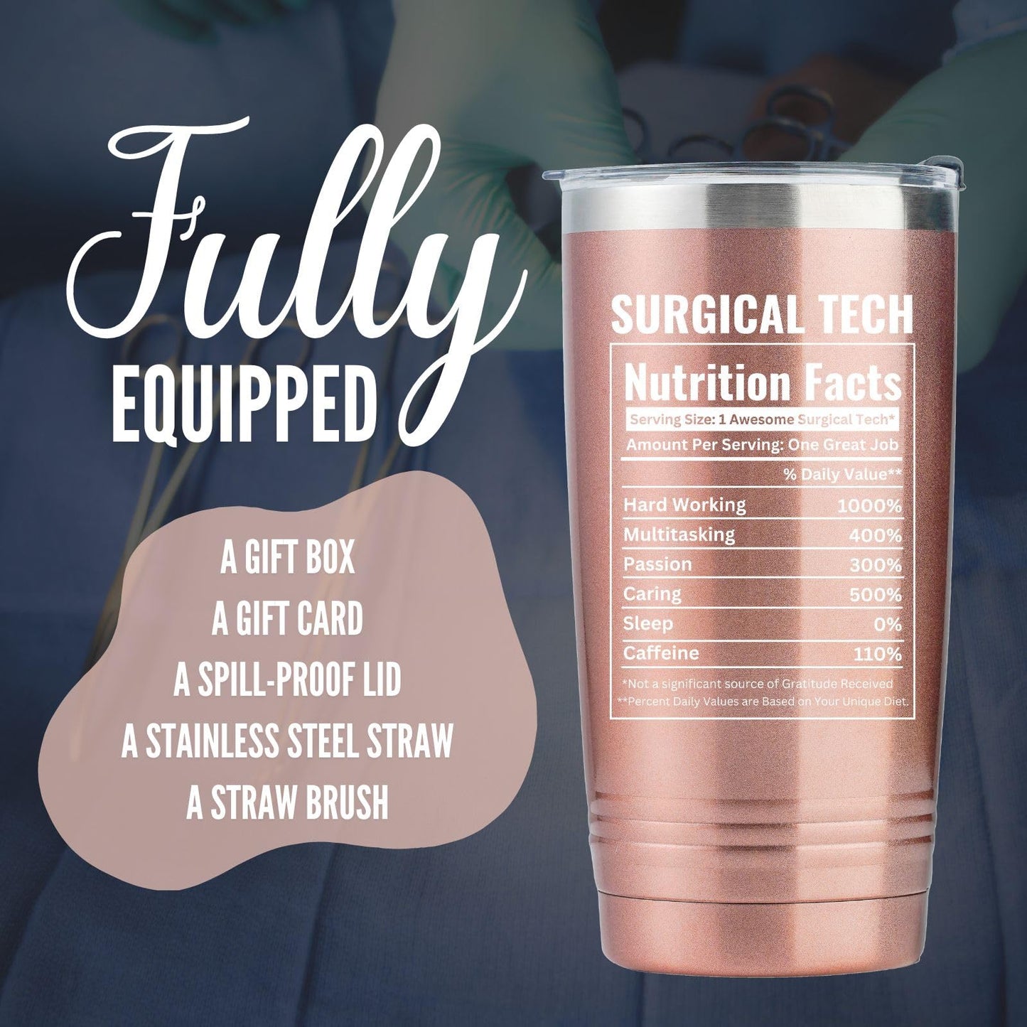 Onebttl Surgical Tech Gifts, 20oz Stainless Steel Travel Tumbler
