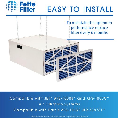 Fette Filter - 2 Pack 708731 / AFS-1B-OF Replacement Electrostatic Outer Filter Compatible with JET AFS-1000B and AFS-1000C Air Filtration Systems Part # AFS-1B-OF Includes 2 Filters.