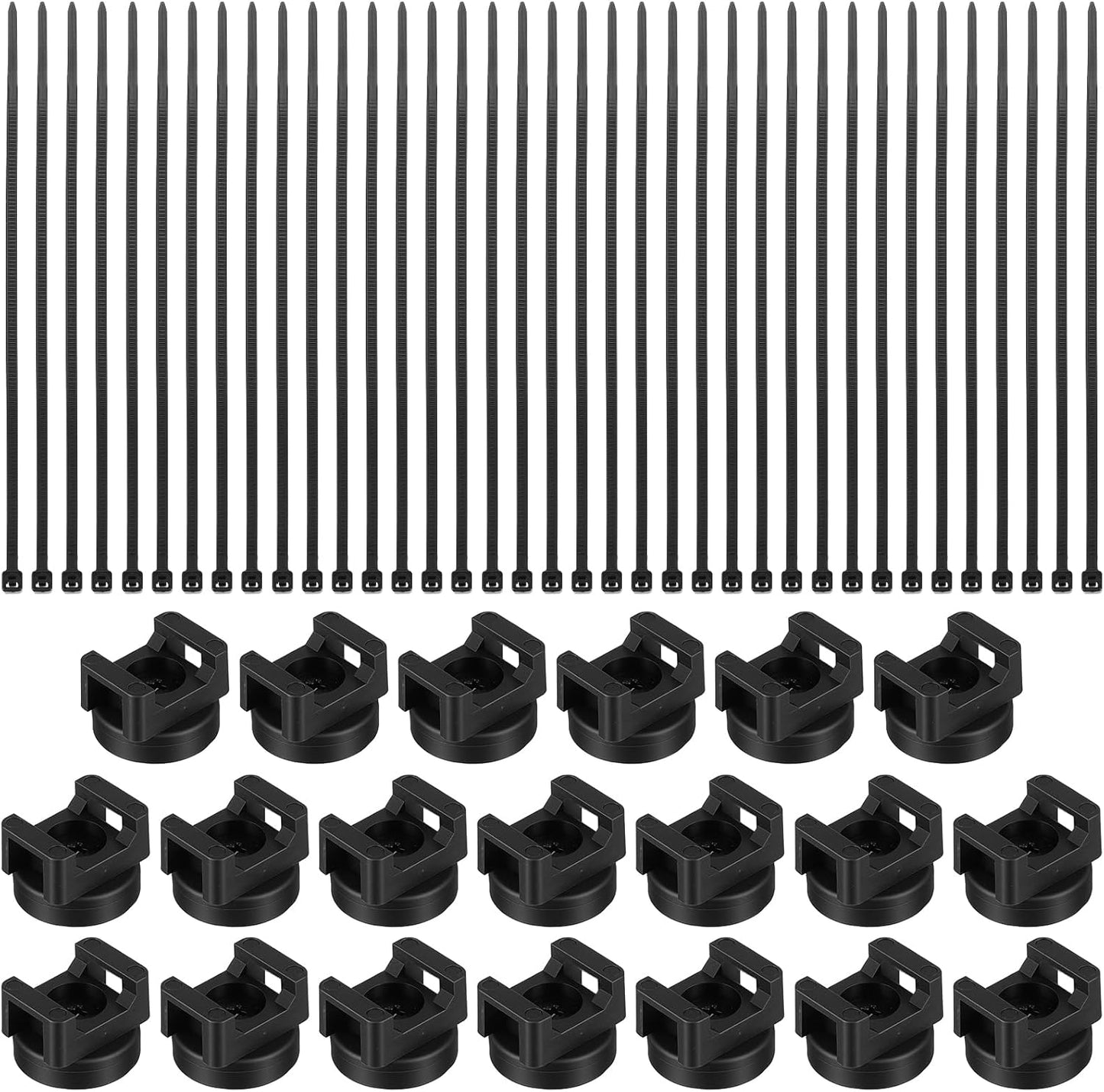 Kegeeei 120Pcs 20 100 Magnetic Zip Tie Mounts Heavy-Duty Magnet Bases & Nylon Cable Ties for Strong, Neat Wire