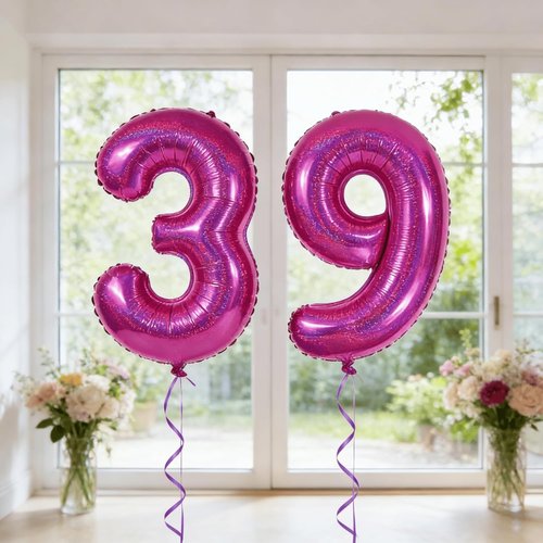 Laser Hot Pink Number Balloon - 40 Inch 0 Number Balloons for Birthday Decorations | Party Supplies for Women