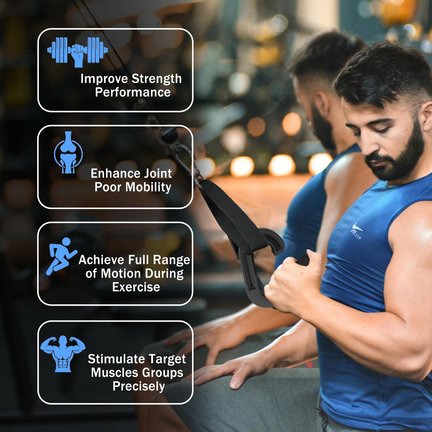 Folaps Barbell Grip Handles Neutral Grip: Portable Handles for Pull Up 2 Detachable Straps for Strength Trainer Versatile Exercise T-bar Row Cable Machine Attachment