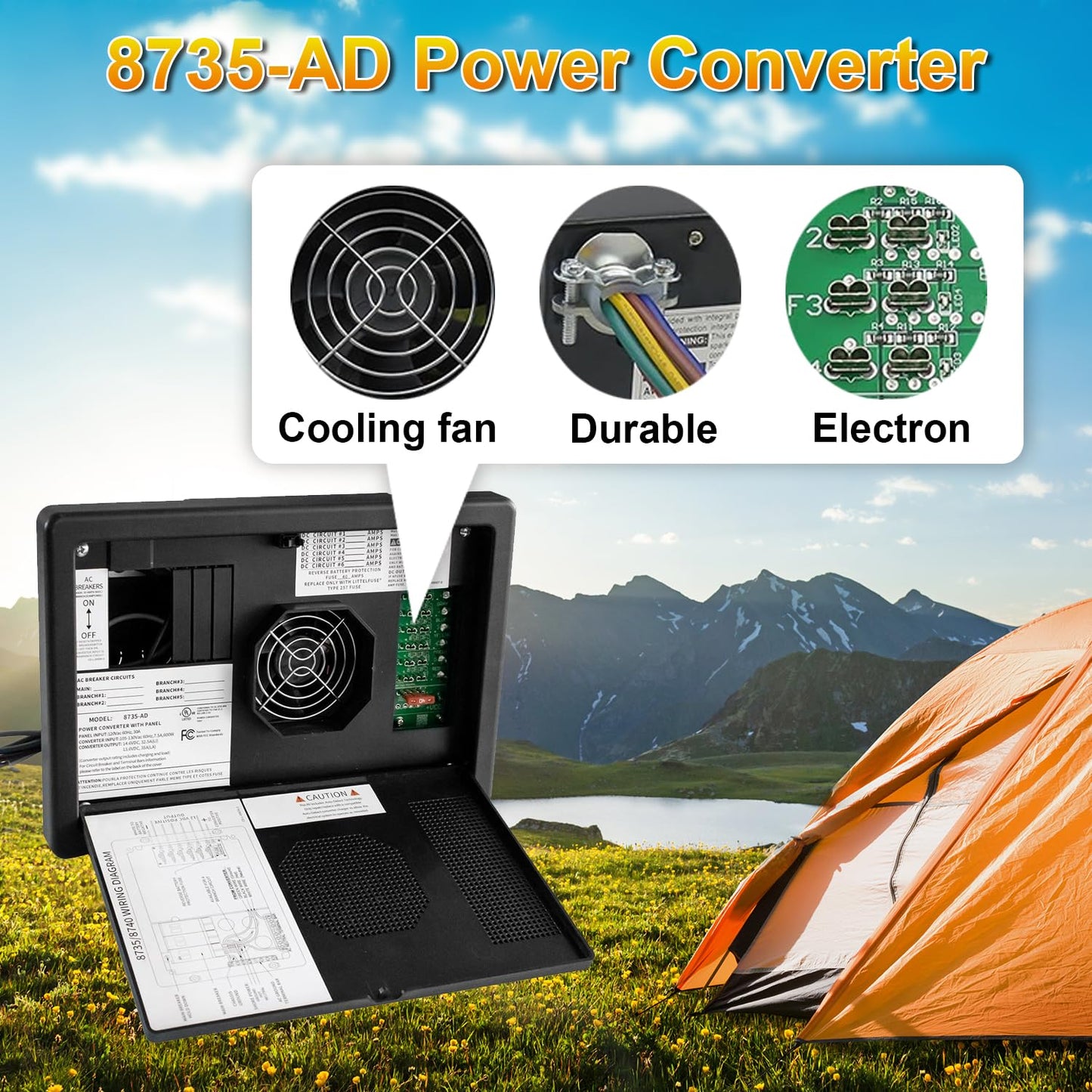 WF-8735-AD Power Converter/Charger, Black wf-8735-P 30 Amp Power Center,30/35 Amp DC Output, WF-8700 Series 30 amp rv Converter Battery Chargers for rv,Camper,caravans,Travel Trailer