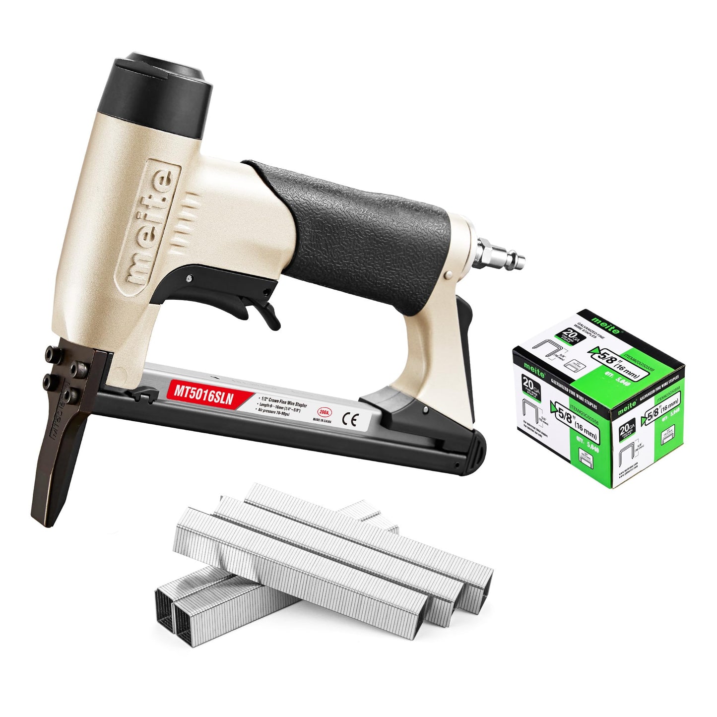 meite MT5016SLN Stapler with 5/8" Length Staples for Upholstery