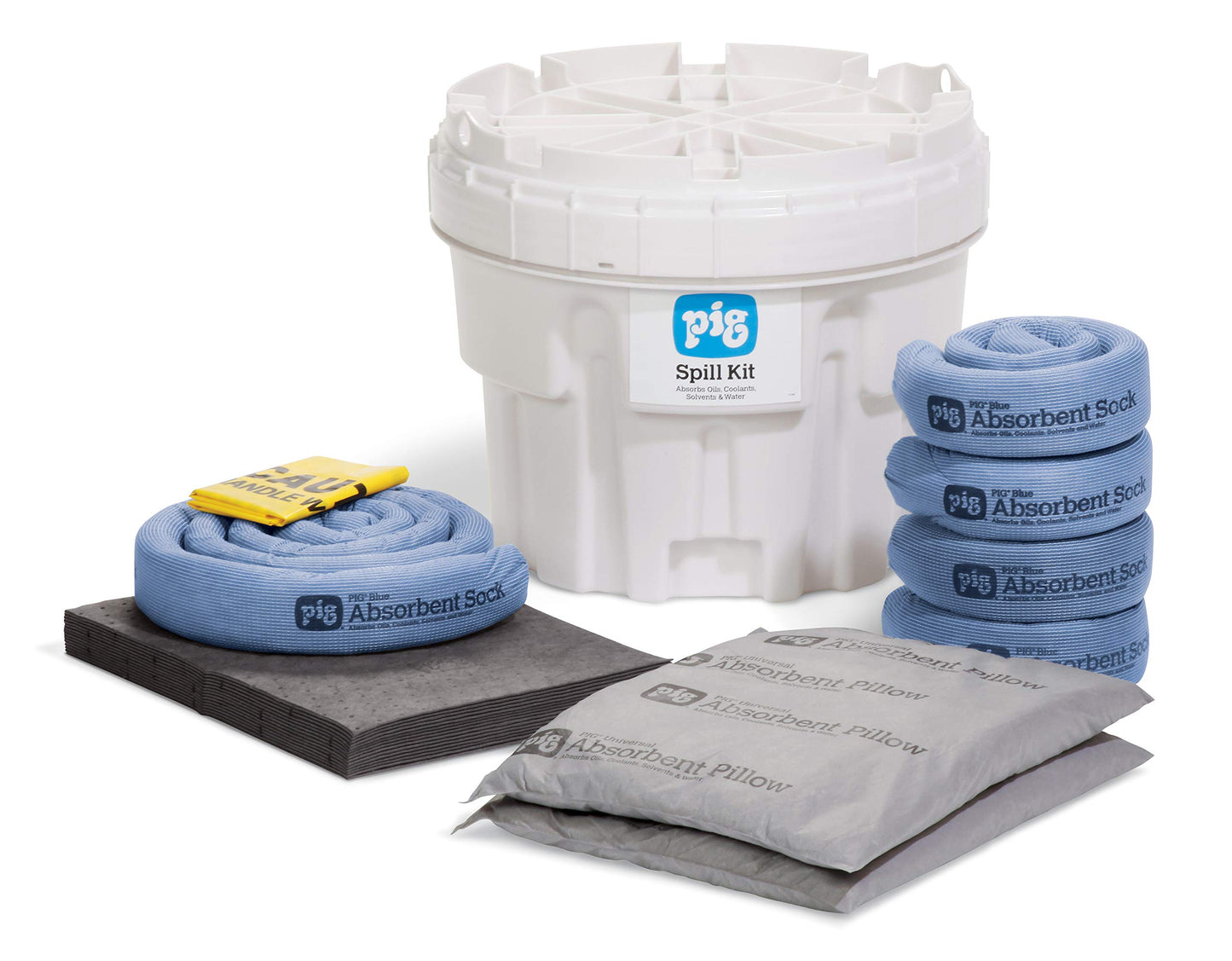Pig Spill Kit in 20 Gallon Overpack Salvage Drum | Absorbs up to 12 Gallons | White | KIT211