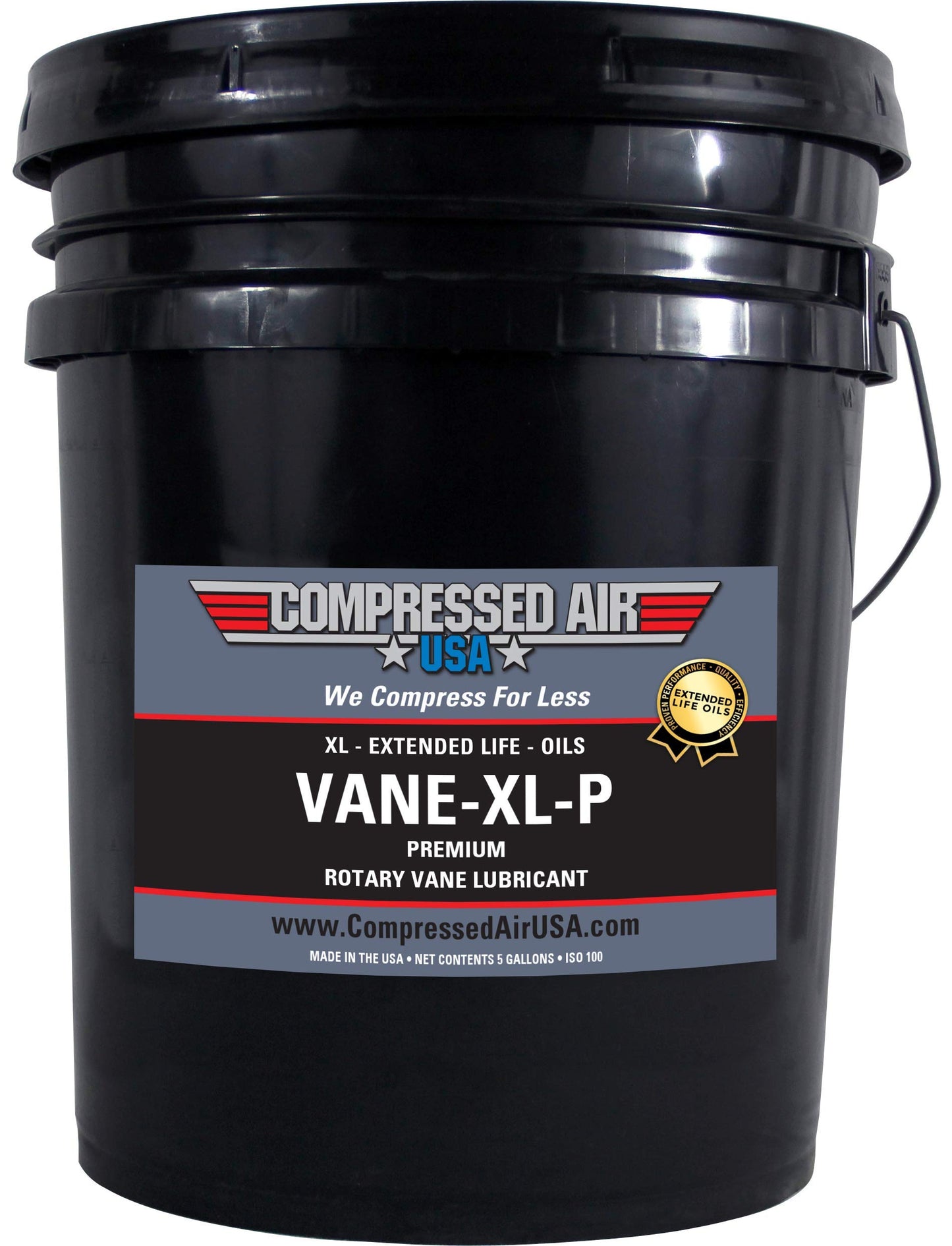 Premium Rotary Vane Air Compressor Lubricating Oil - CompressedAirUSA - XL - Extended Life Oils (5 Gallon)