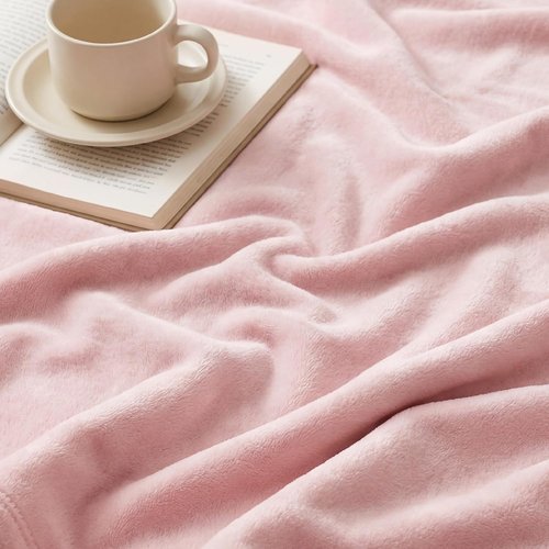 Bedsure GentleSoft Pink Fleece Blanket - Soft, Lightweight Plush Queen Size, 90x90 Inches for Cozy Luxury