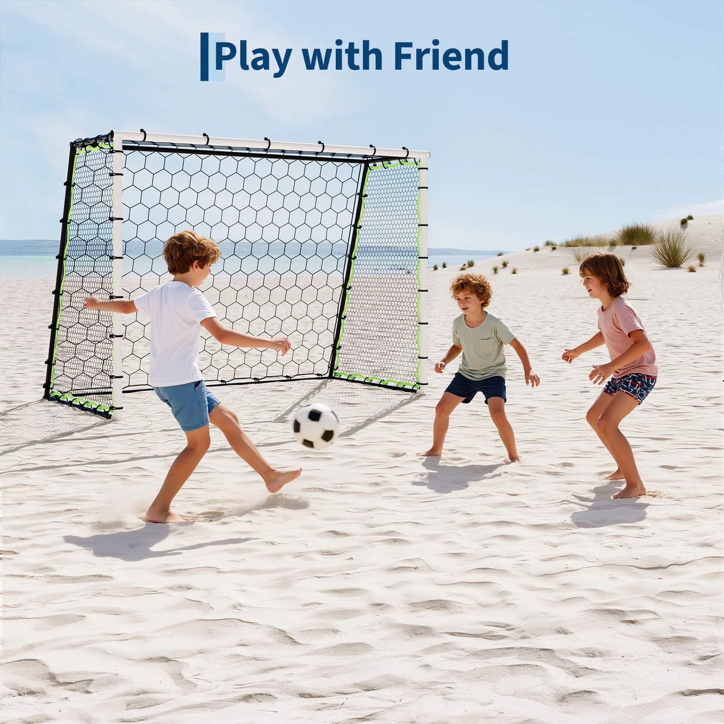 5-in-1 Soccer Rebounder Net, 7x5Ft OR 12x6Ft Soccer Goal Training, Large Ultra-Responsive Football Net for Powerful, High Low Passing, Ball Control Practice