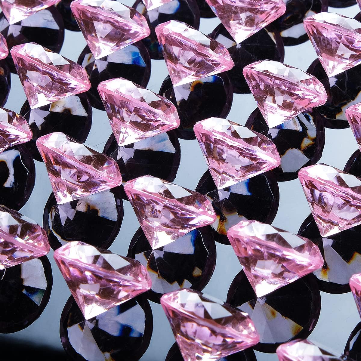 Babenest Acrylic Diamond Fake Gems - 240pcs 3/4 Inch Pink Faux Crystals for Weddings & Events
