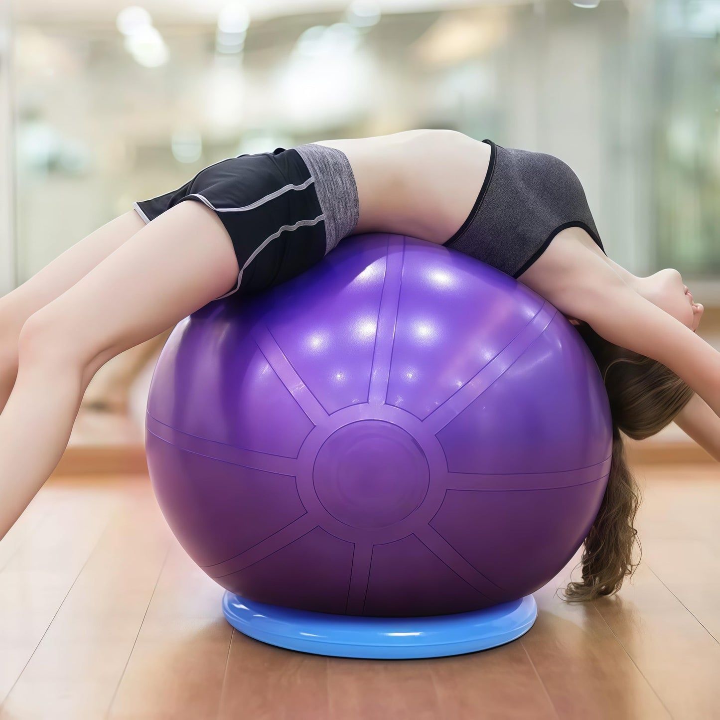 IRUZJZC Yoga Ball stabilizer Base with Anti Slip Ring - Used for Home Gyms and Offices, PVC Fitness Ball Holder with Anti Slip Stability and Enhanced Safety (Light Gray)
