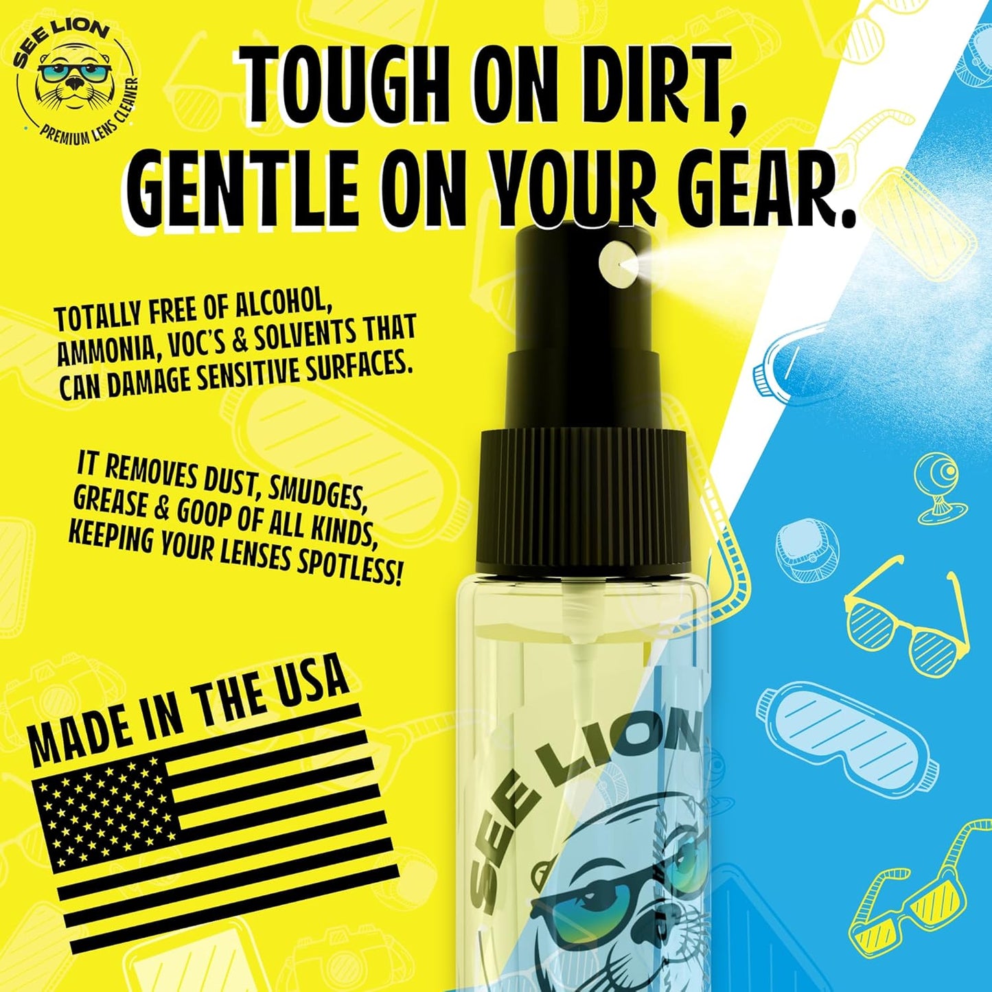 cellhelmet 30ml 1oz See Lion Premium Lens Cleaner Kit | Safe for Glasses, Camera Lenses, Screens, and Optics