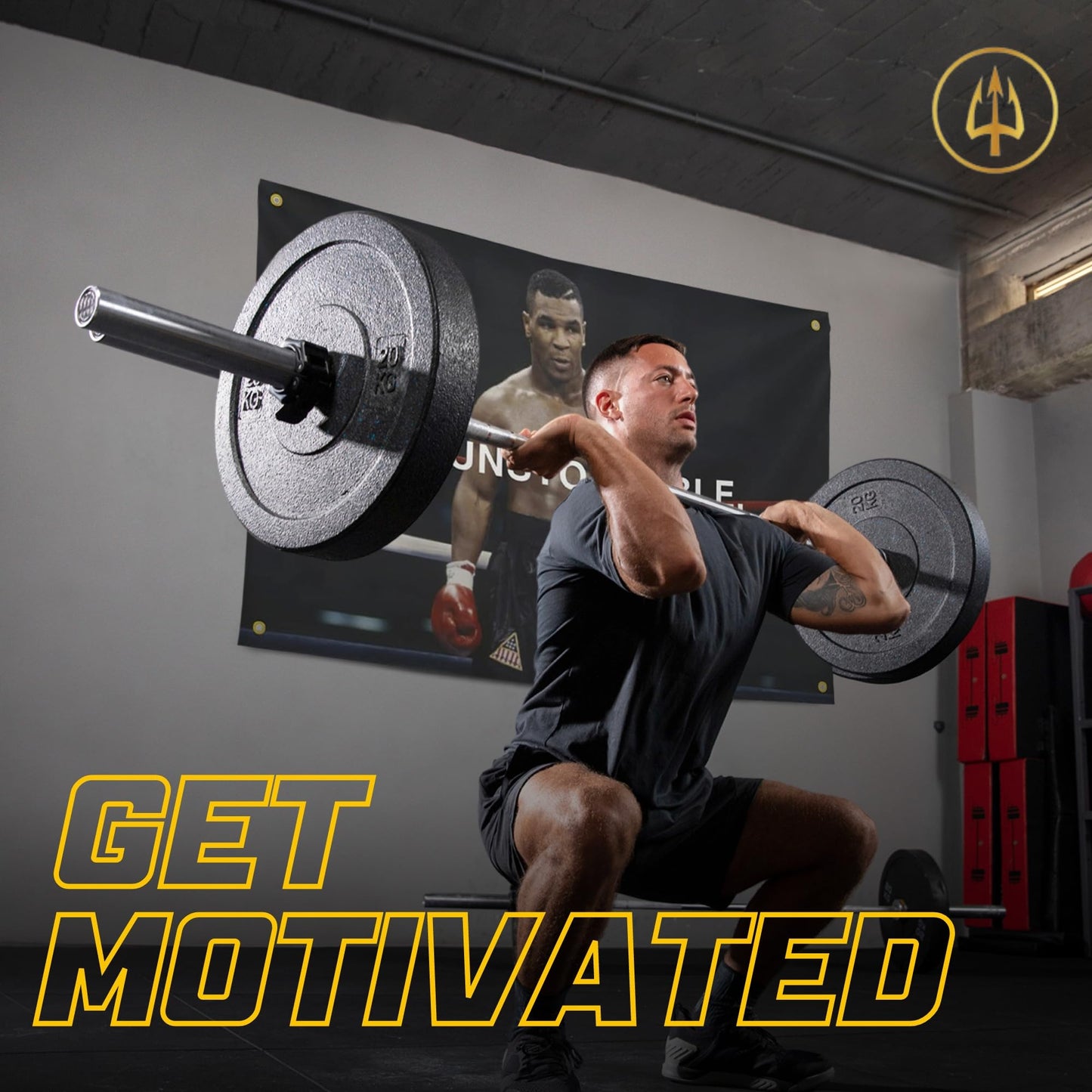 Gold Trident Flags Be Unstoppable Motivational Gym Flag – Mike Tyson Poster – Discipline Banner for Gym, Dorm, Home Workout Space – Fitness Wall Decor – Durable Polyester, Double Stitched - 3x5 Feet