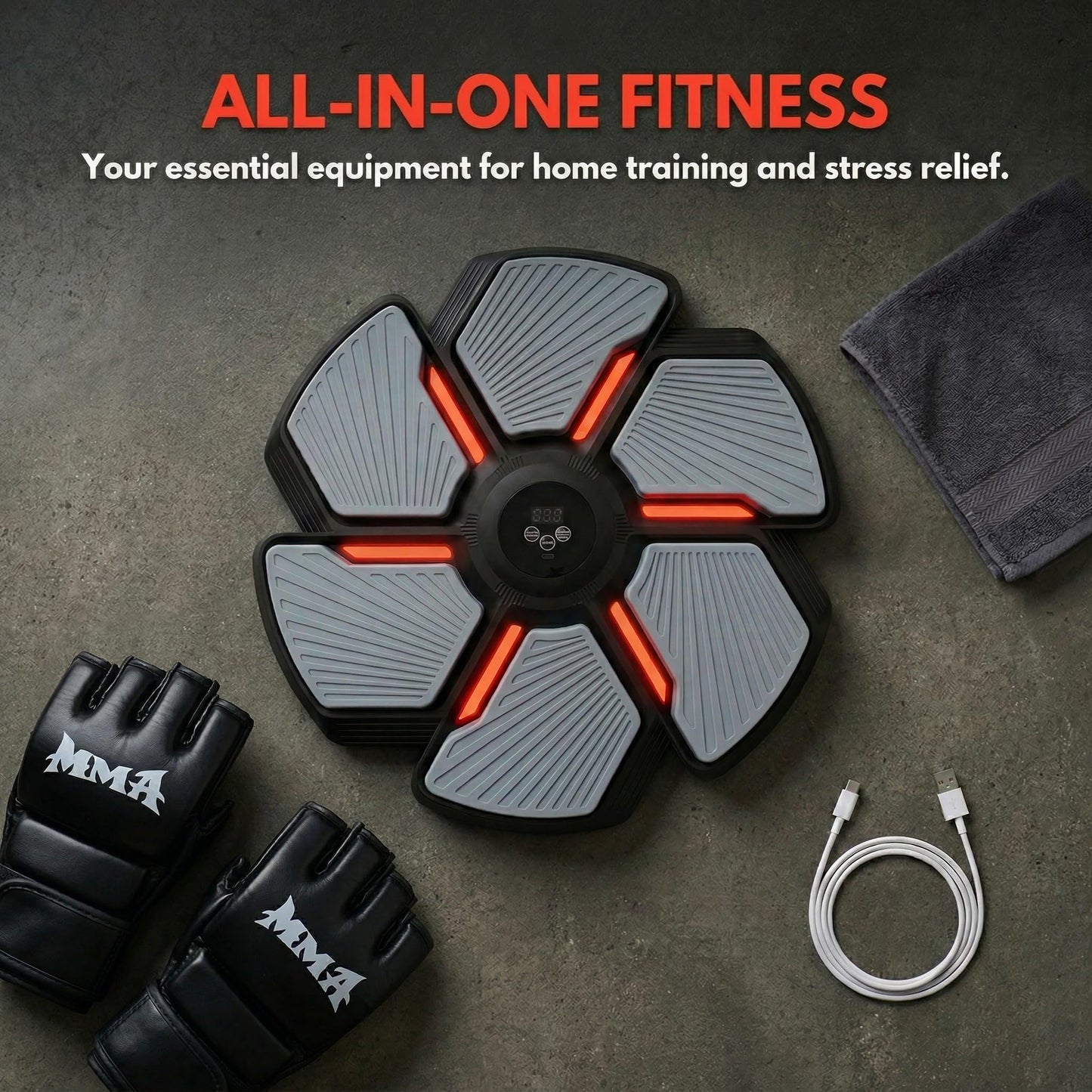 Music Boxing Machine, Music Boxing Machine for Adults, Interactive Punching Trainer with Boxing Gloves, Adults Smart Bluetooth Boxing Training, 9 Modes & 9 Speeds