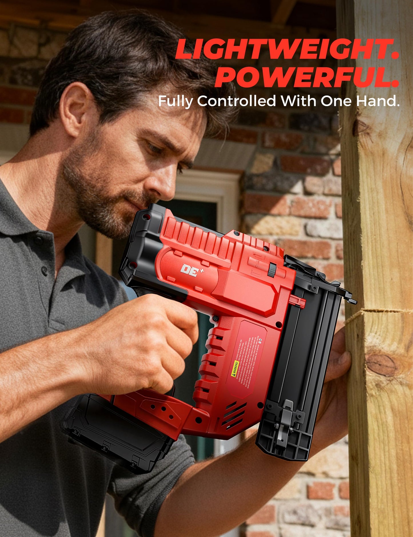 DeForce 18GA Cordless Brad Nailer, 2" Nail Gun for Milwaukee 18V Battery(No Battery), 2 in 1 Electric Stapler, Tool-Free Jam Release, 2 Firing Mode, Adjustable Depth, 1000pcs Nail for Woodworking