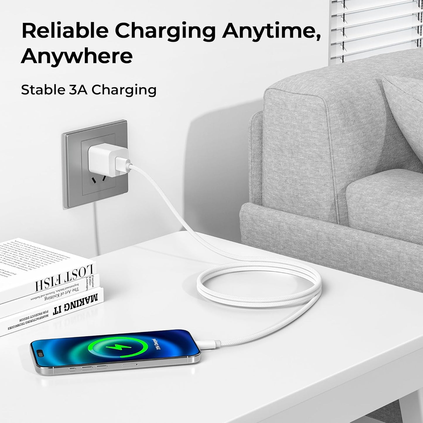 17 16 17e 15 10 4 5,Samsung S26 S25 S24 S23,White,2Pack 3.3FT(1M) Basesailor for iPhone Pro Max Charger Cord,USB to USB