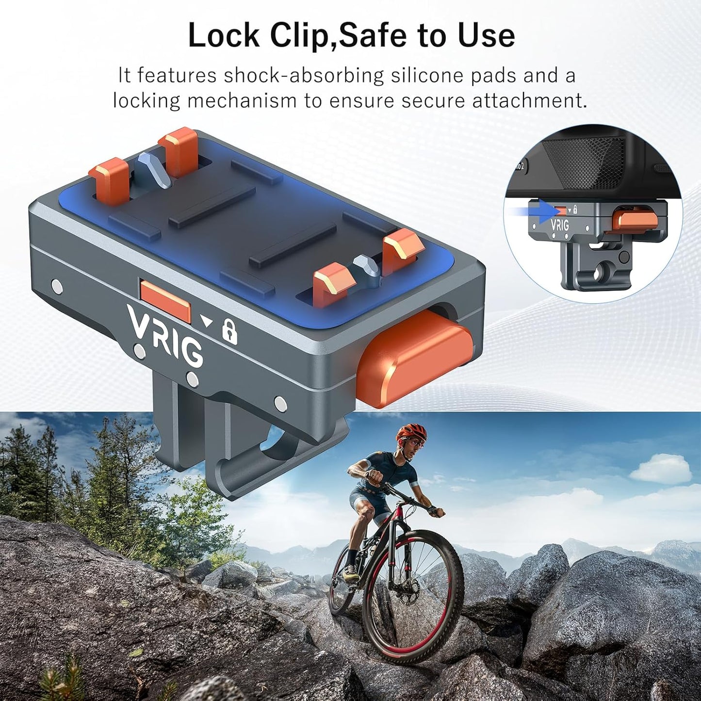 2.0, 360 X5/ X4 2/ 1/4 2-Prong AC-64 VRIG Safety Lock Quick Release Mount Aluminum Alloy Magnetic Base for Insta