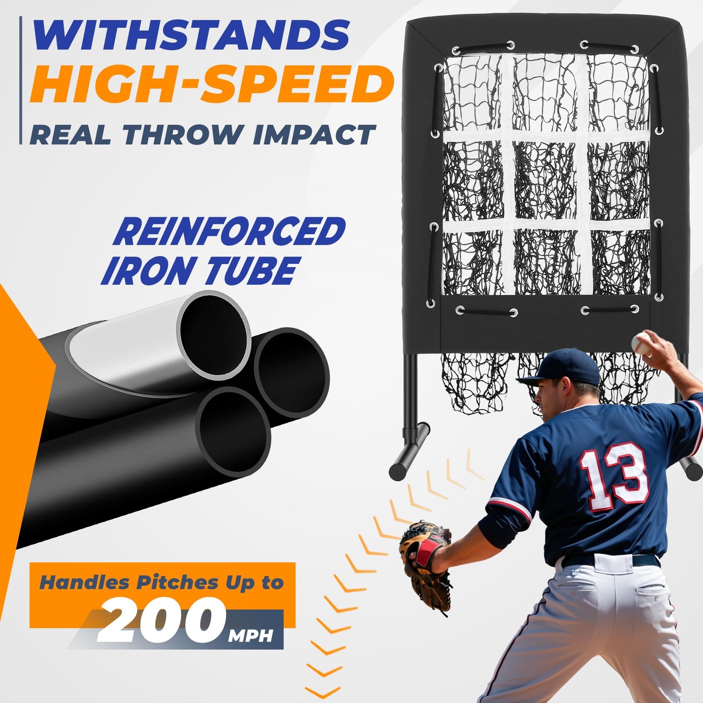 Sturdum 9 Hole Pitching Net, Portable Baseball Softball Nine Pocket Pitching Target with Strike Zone, Height Adjustable Pitcher Training Equipment with Carry Bag, 4 Ground Stakes
