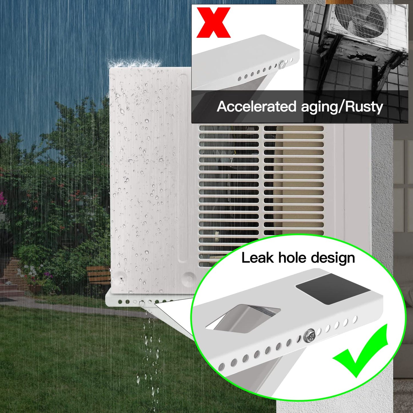 Aozzy Window Air Conditioner Bracket- Universal AC Support Bracket Heavy Duty, Support Up to 165 lbs, Designed for 9000-22000 BTU A/C Units–AC Holder Fits Single Or Double Hung Windows