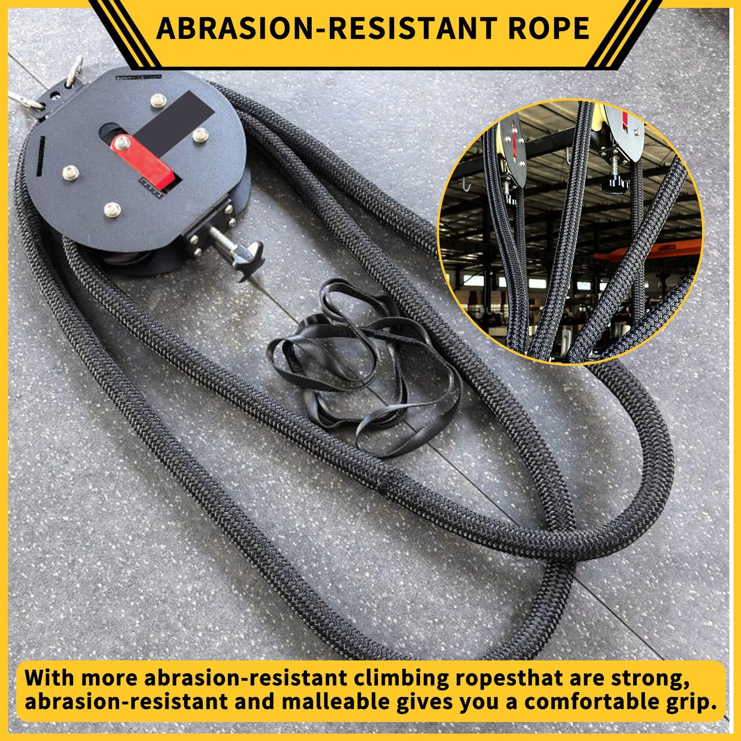 Endless Rope Trainer with Adjustable Resistance, Portable Rope Pull Machine for Home Gym & Strength Training, Hanging Infinity Pulley System for Cardio & Full Body Workout